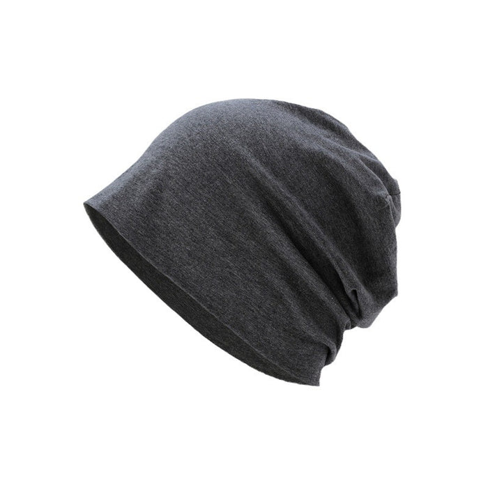 Wholesale Pure Cotton Hat Men's and Women's Double Thin Pullover Cap Solid Color Knitted Heap Moon Hat