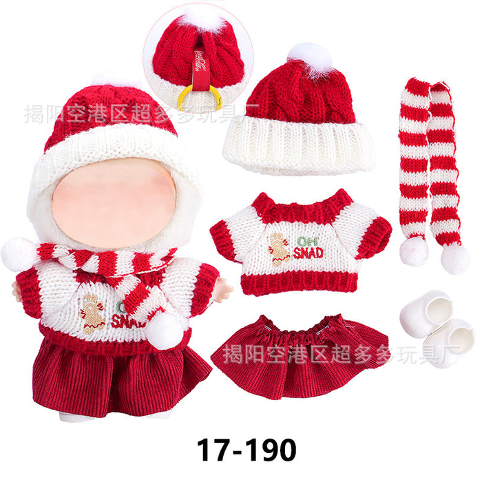 Wholesale ( Clothes only)  Baby clothes 17cm plush Christmas dress