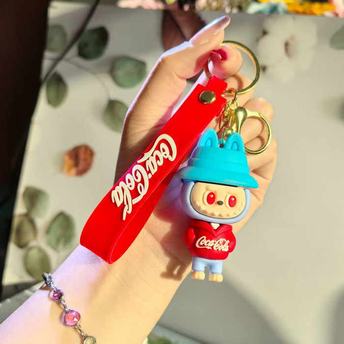 Wholesale Creative and Personalized Cola Little Sheep Keychain Beverage Bottle Bag Pendant Three-Dimensional Soft Plastic Doll Wholesale Street Stall