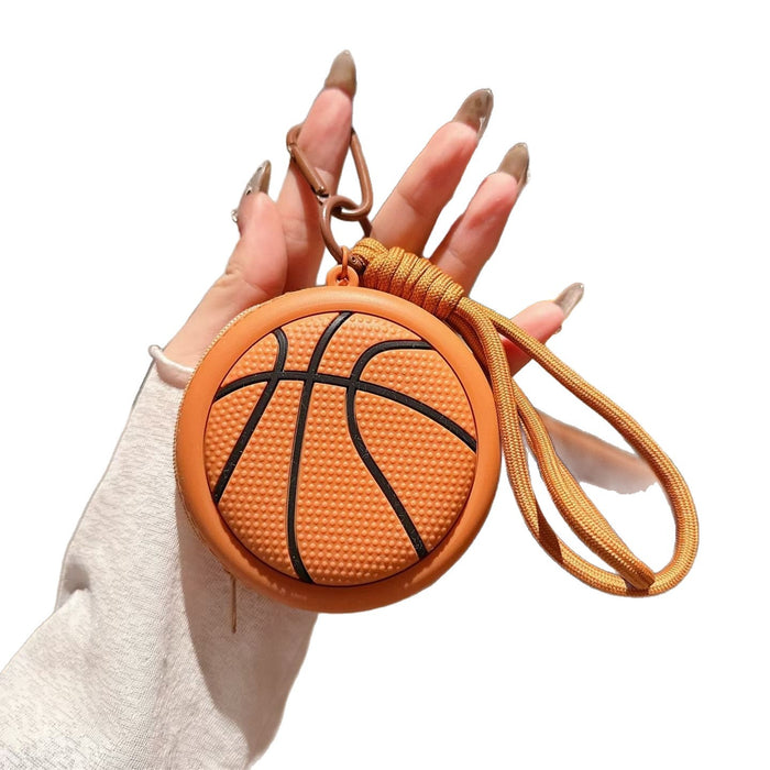 Wholesale Basketball Silicone Coin Purse Cute Bag Charm Sports Series Decorative Accessory Gift