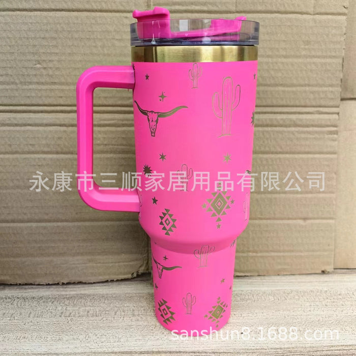 Wholesale Tumbler Large Capacity Portable Handle Stainless Steel Large Capacity Ice Cup Car Cup JDC-CUP-SanS006