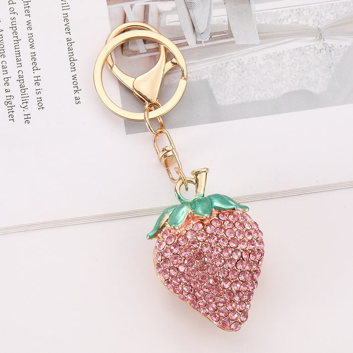 Wholesale Cherry Keychain Red Fruit Shape Key Ring Graduation Gift Decorative Accessory