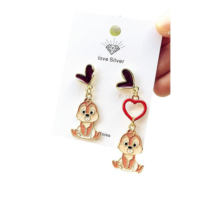 Wholesale Cartoon Alloy Cute and Funny Love Earrings JDC-ES-Xingj055