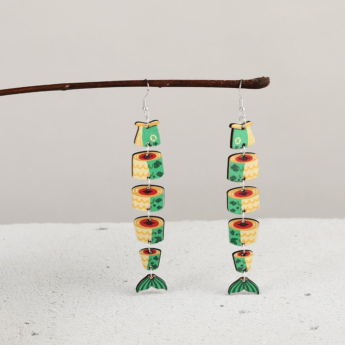 Wholesale personalized acrylic wooden earrings