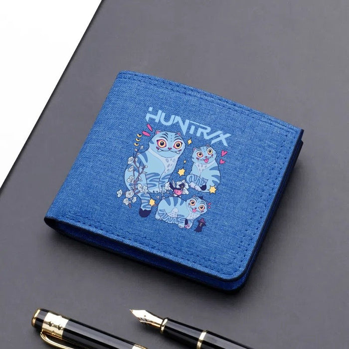 Wholesale Modern trendy ultra-thin cartoon print short canvas wallet