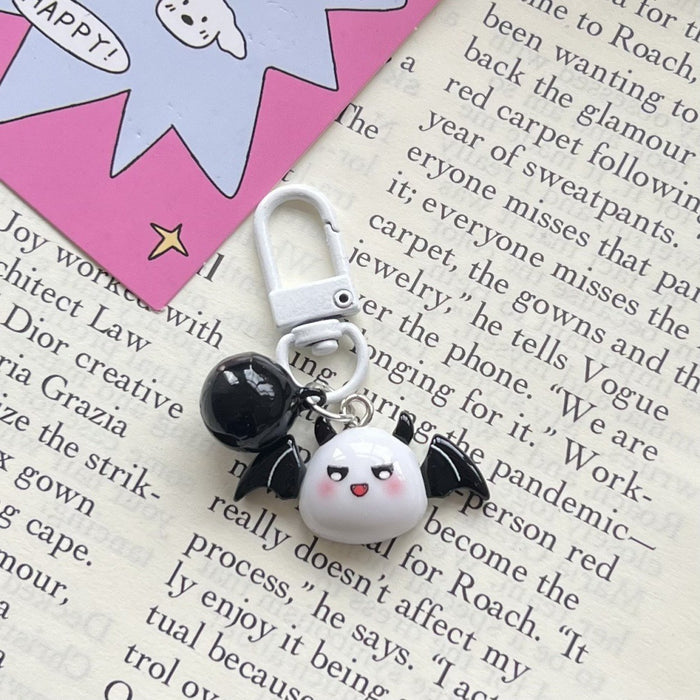 Wholesale Cute Black Bell Keychain Resin Pendant Student Bag Charm MOQ≥2