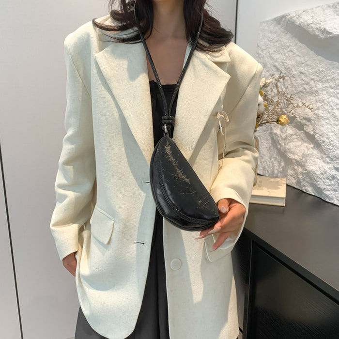 Wholesale Children's bag new niche design retro oil wax leather mini horn bag texture hanging neck key coin purse