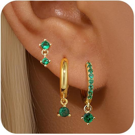 Wholesale New retro niche versatile octagonal star earrings copper plated with real gold temperament fashionable star earrings wholesale