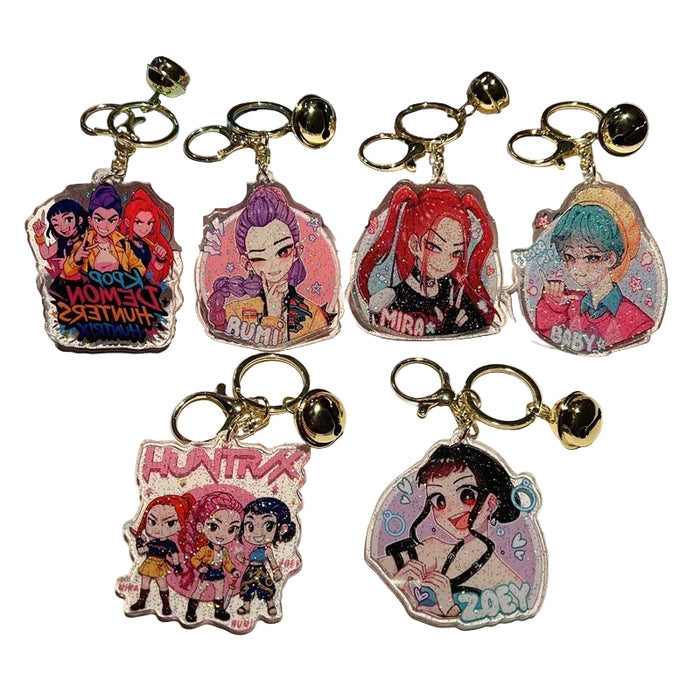 Wholesale 5 PCS KPOP double-sided cute cartoon print acrylic keychains