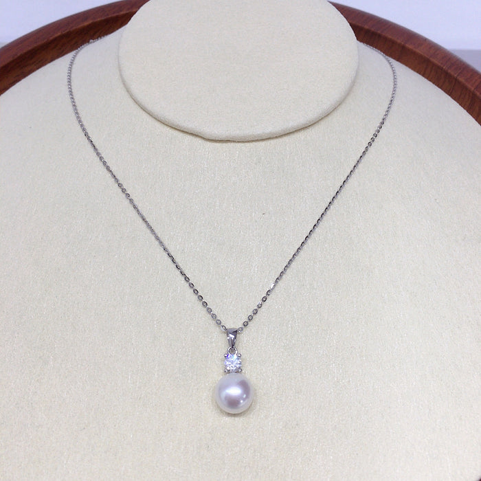 Wholesale  Pearl Freshwater Pearl Pendant Princess S925  Silver Pearl Necklace Clavicle Chain