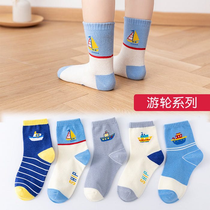Wholesale 5pcs children' s socks baby sports socks large children' s stockings