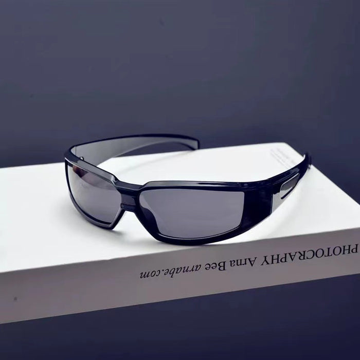Wholesale cool square reflective silver frame sunglasses