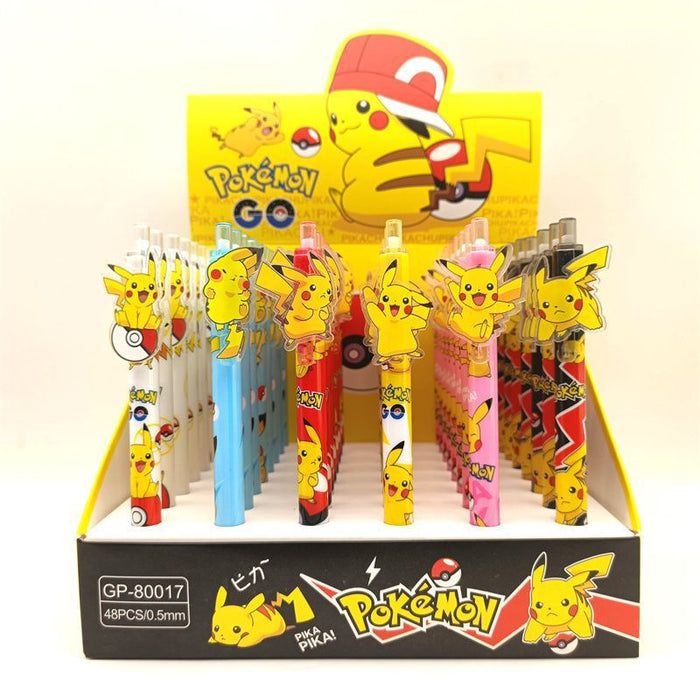 Wholesale 48 pcs Black core 0. 5mm cute cartoon sticker push-button pen