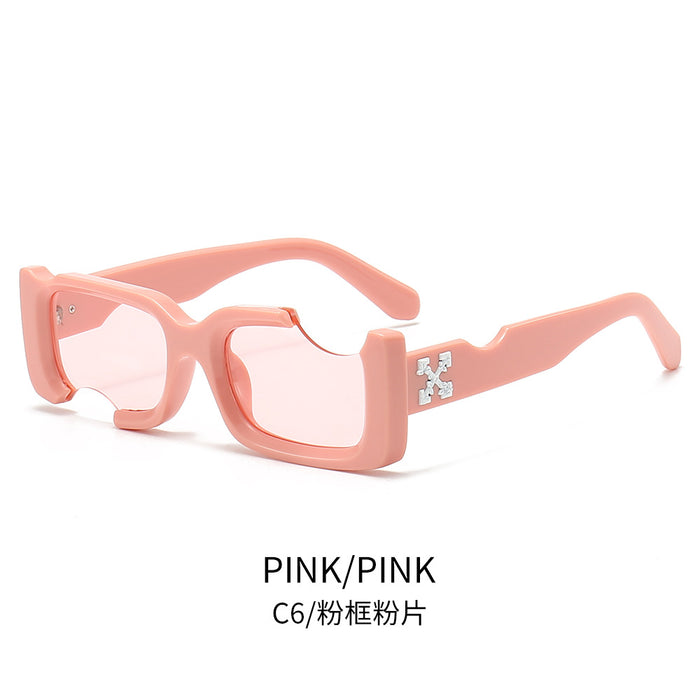 Wholesale sunglasses  box gap sunglasses colorful jelly color men's and women's sunglasses