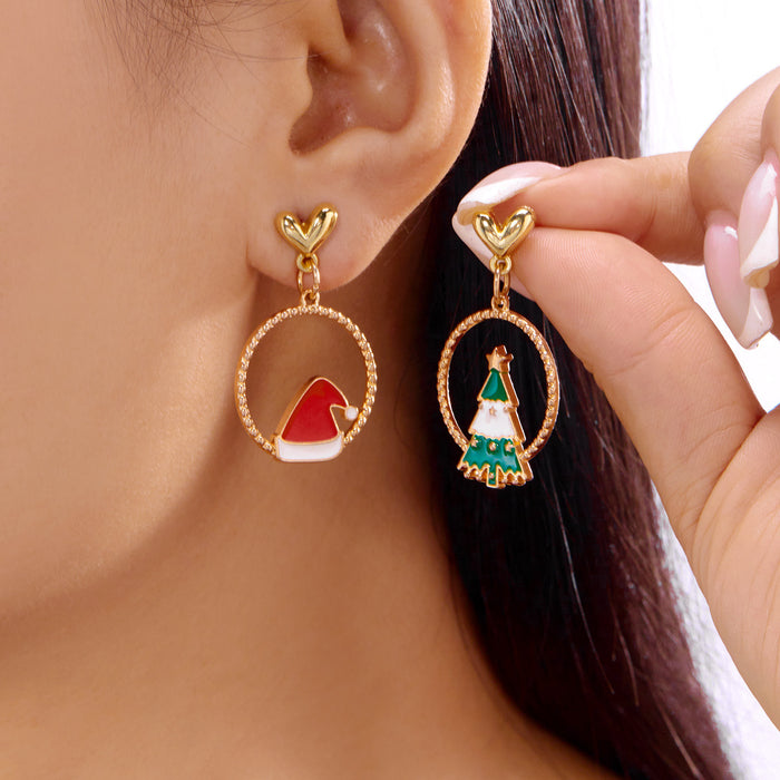 Wholesale Acrylic Christmas Gingerbread Man Earrings Snowflake Design Fashion Accessory Gift