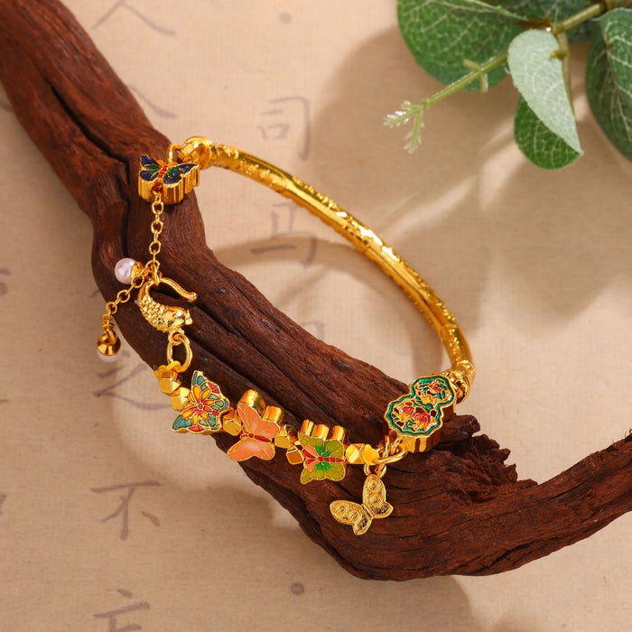 Wholesale New Gold Half Bracelet with Non Fading Butterfly Pearl Half Moon Bracelet, High Grade Half Bracelet Jewelry