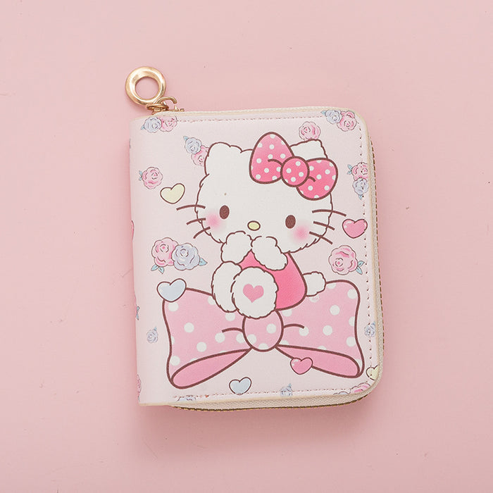 Wholesale Girl Short Cute Printed Student Cartoon  Wallet Coin Purse Id Bag Card Holder
