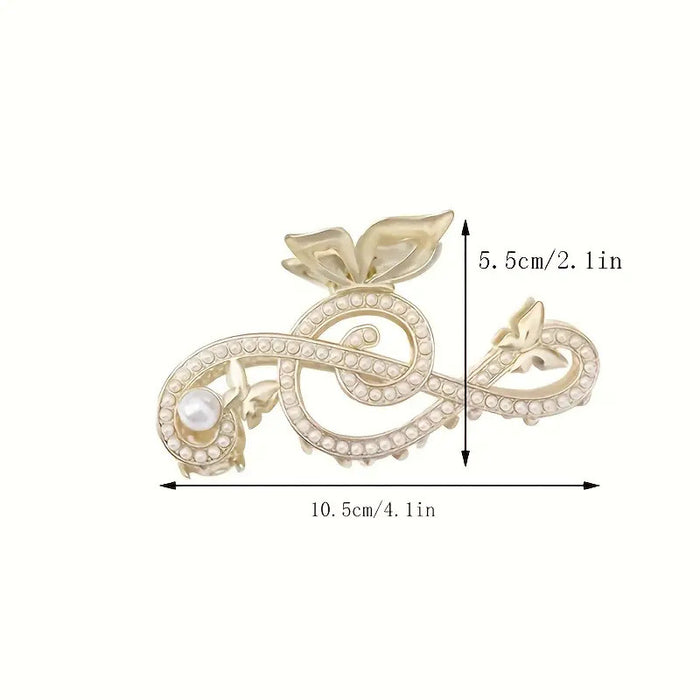 Wholesale Music Note Pearl Rhinestone Metal Hair Claw Clip - Trendy Fashion Accessory