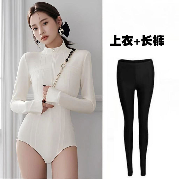 Wholesale High neck swimsuit, long sleeved pants, professional sun protection one-piece quick drying diving suit