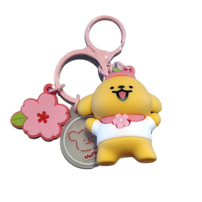Wholesale Line Puppy Silicone Keychain Cartoon Backpack Pendant Gift MOQ≥5