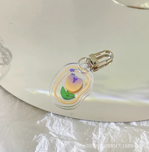 Wholesale Tulip Flower Fashion Personalized  Cute Keychain Decorative Small Pendant Card