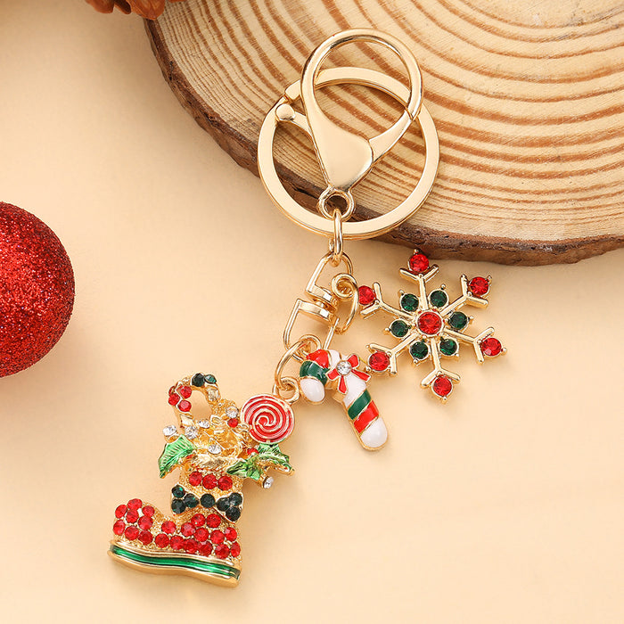 Wholesale Zinc Alloy Christmas Bells Keychain Bag Charm Gift MOQ≥2