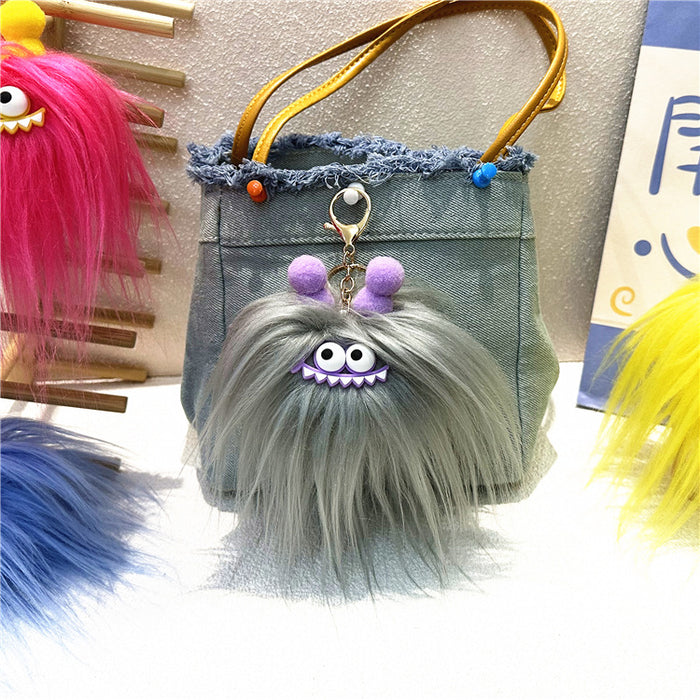 Wholesale Cute Cartoon Keychain Fried Hair Doll Sausage Mouth Bag Pendant Creative Plush Doll Gift