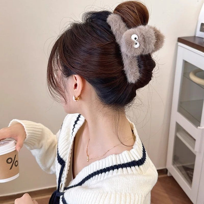 Wholesale Cute plush hair claw clip shark clip