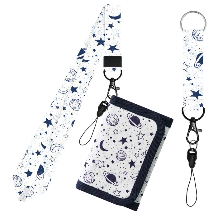 Wholesale Cartoon Print Polyester Kids Wallet with Lanyard