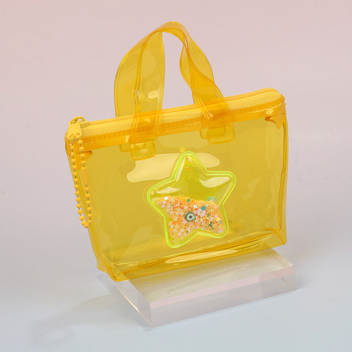 Wholesale Star Jelly Transparent PVC Coin Purse Earphone Pouch Bag Charm Gift