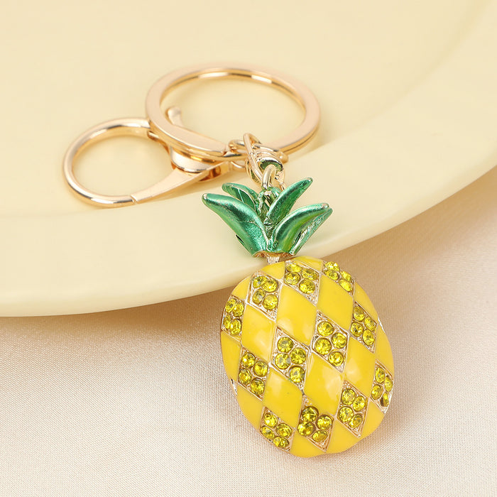 Wholesale Fruit Shaped Metal Keychain Decorative Bag Charm MOQ≥2