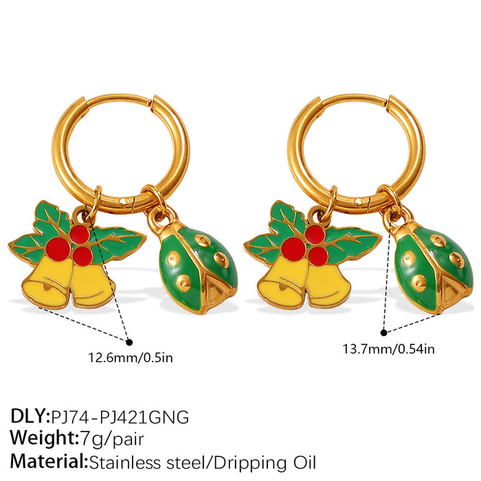 Wholesale Christmas Collection Gingerbread Man Pendant Earrings Stainless Steel