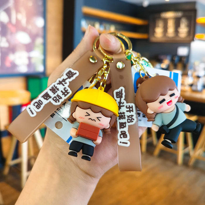 Wholesale Cartoon 3D Doll Rubber Keychain JDC-KC-Tingm031