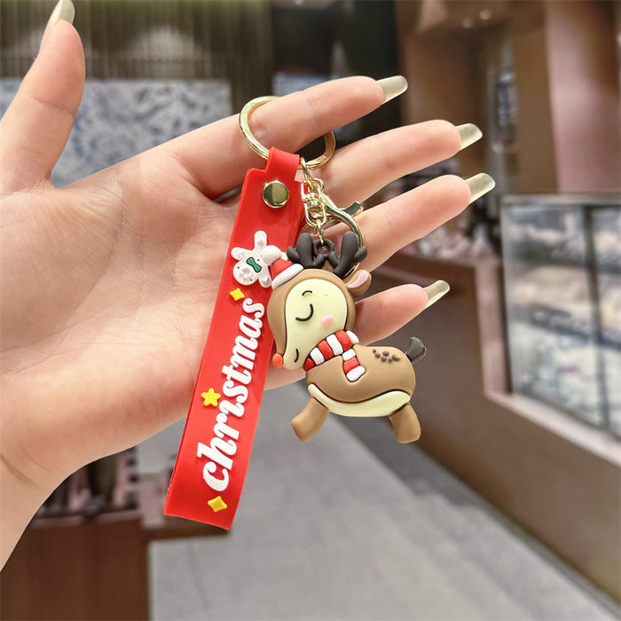 Wholesale Cartoon Christmas Silicone Doll Keychain JDC-KC-HaoXi001