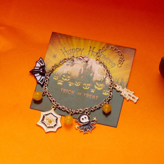 Wholesale Chain Bracelet for Women Halloween Pumpkin House Bat Ghost Pendant Bracelet