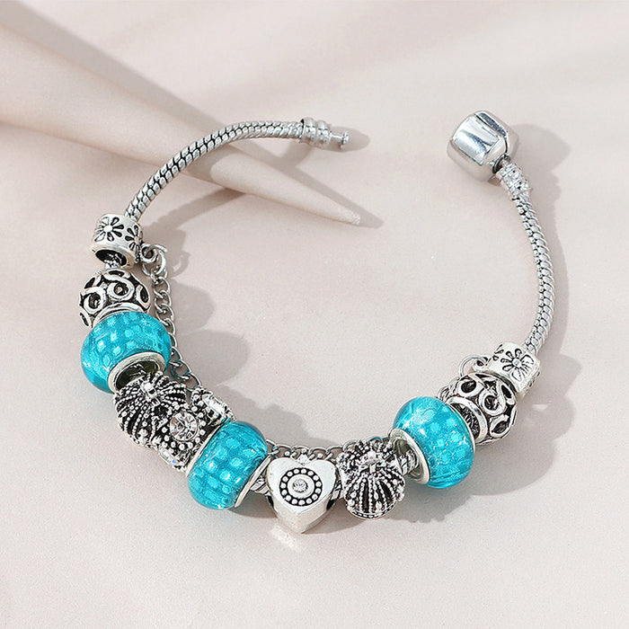 Wholesale Hollow Crown Heart Shape Beaded Crystal Bracelet JDC-BT-Qianzi001