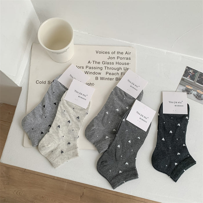 Wholesale Socks, thin, heart-shaped, breathable, sweat absorbing, cotton socks, versatile boat socks