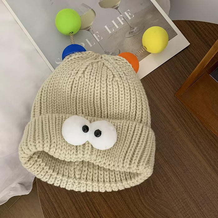 Wholesale Cartoon Big Eyes Small Monster Wool Hat for Children Autumn and Winter Cute Cute Funny Couple Knitted Hat