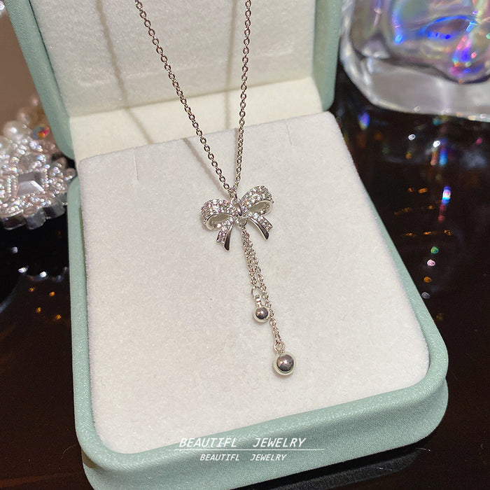 Wholesale Bow tassel pendant choker necklace