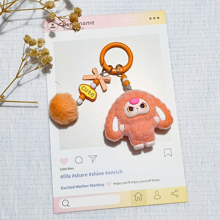 Wholesale Flocking jewelry accessories cartoon cute keychain bag pendant cute small pendant