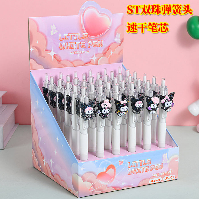 Wholesale 36pcs/ box Cute Cartoon Laser Press Pen  Gel Pen Black