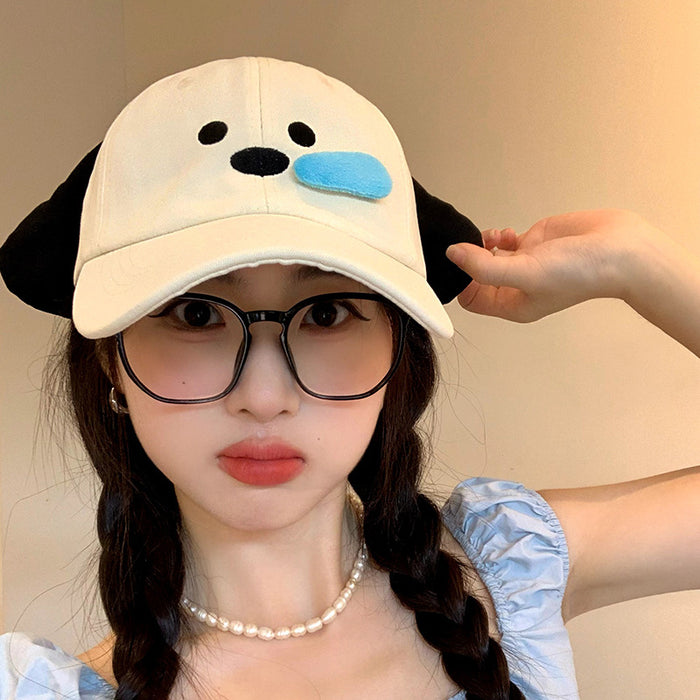 Wholesale Cute 3D Puppy Baseball Hat Outdoor Photo Sunshade Duck Tongue Hat Women's Hat