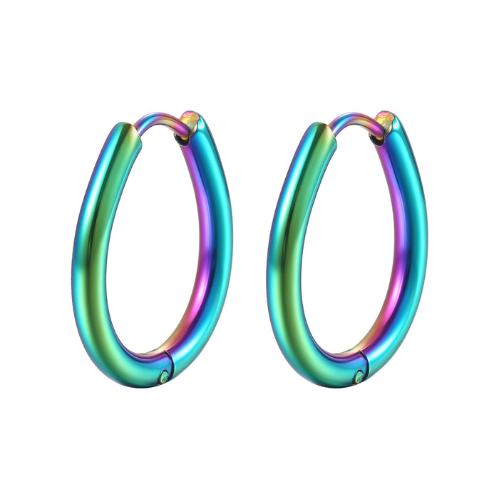 Wholesale geometric shaped ear buckle titanium steel earrings
