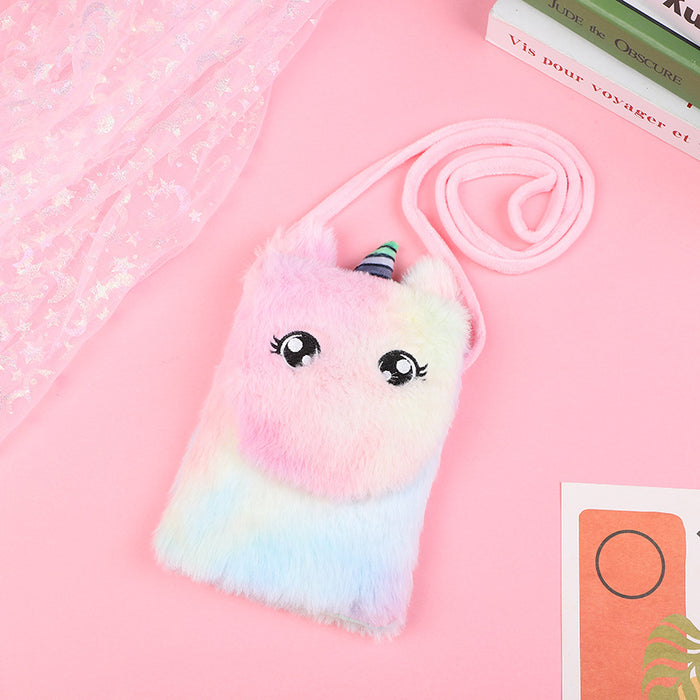 Wholesale Cartoon Plush Unicorn Children' s Crossbody Bag