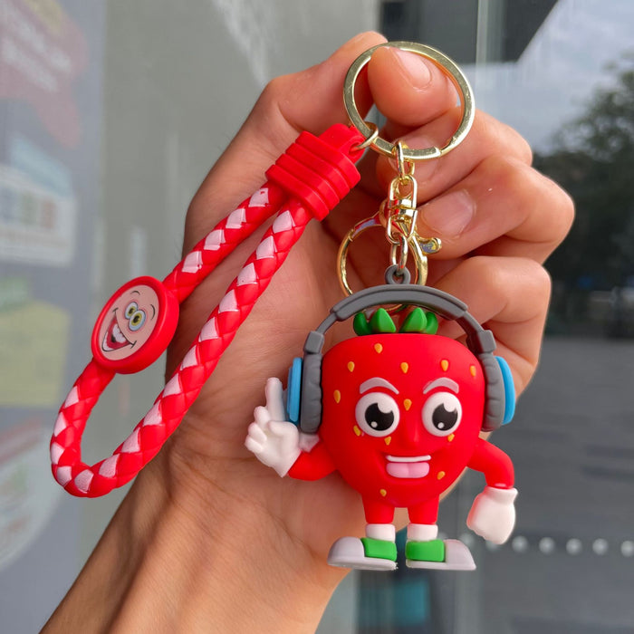 Wholesale Fruit keychain cute doll backpack hanging car decoration