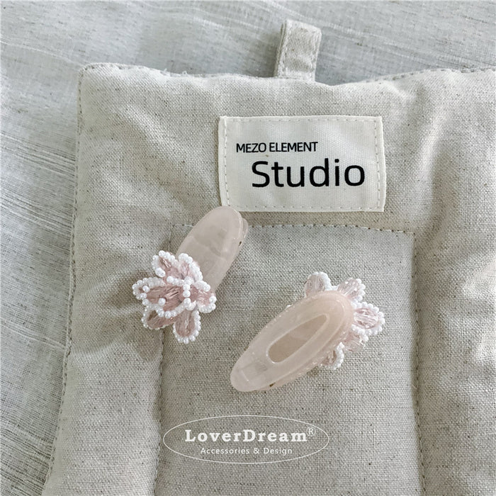 Wholesale Crystal bead flower hair clip, sweet and cute bangs clip hair accessory