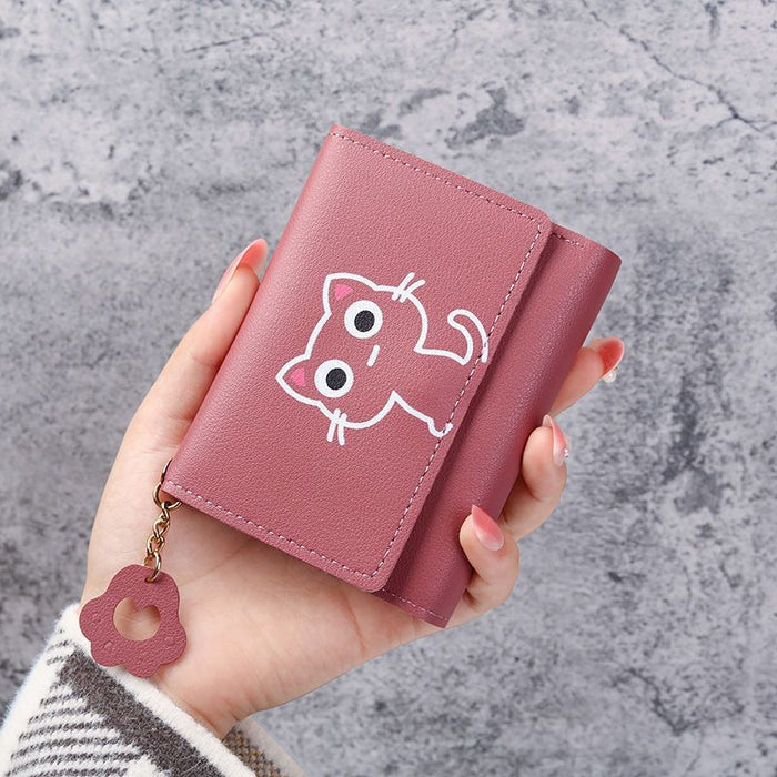 Wholesale Ancient Style Han Element Short Wallet in Pink PU - Multifunctional Card Holder Fashion Accessory