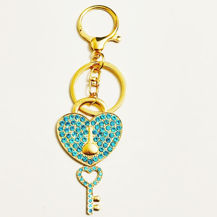 Wholesale Heart Rhinestone Keychain Bag Charm Stylish Keyring For Couple Travel Souvenir Boutique Resale