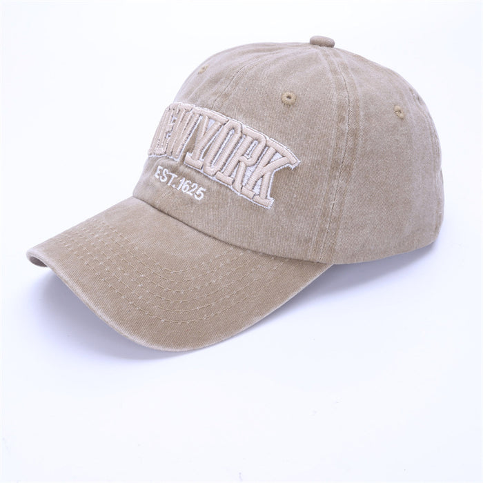 Wholesale Washed cotton hat embroidered baseball cap duckbill cap sun hat embroidered baseball sun hat