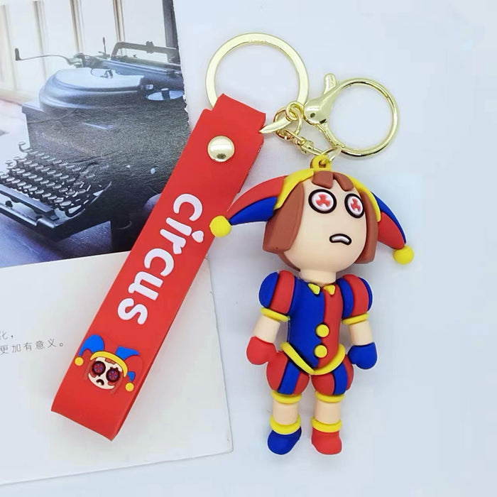 Wholesale creative cartoon circus keychain pendant bag car key chain accessories gift
